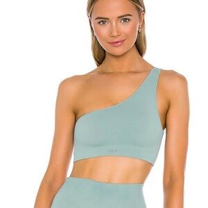 SET Active NWT Sculptflex Ribbed One Shoulder Sports Bra Teal XL Active Gym Yoga